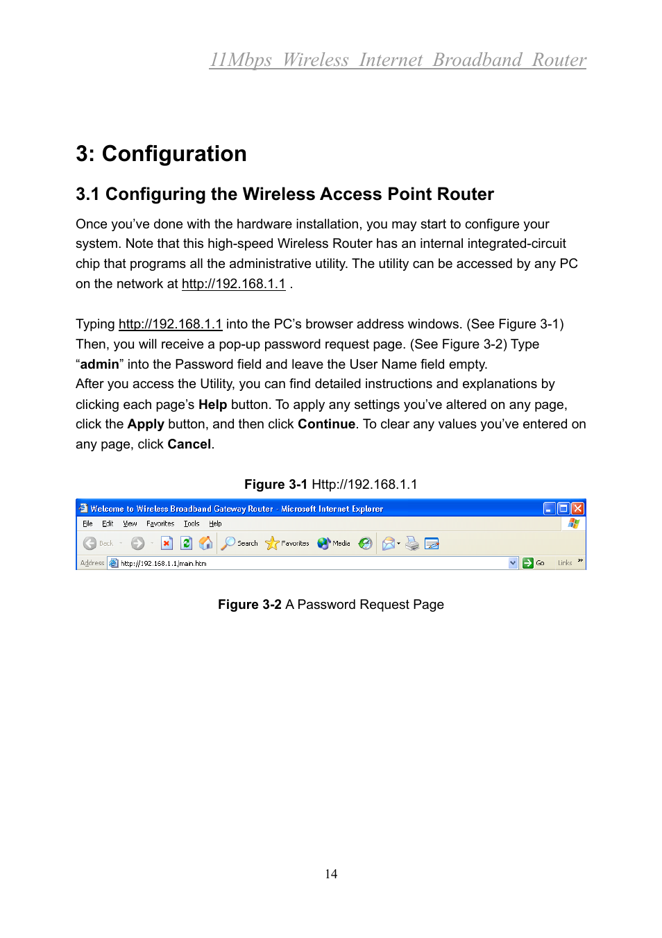 Configuration, 11mbps wireless internet broadband router | Xerox 2314 User Manual | Page 15 / 53