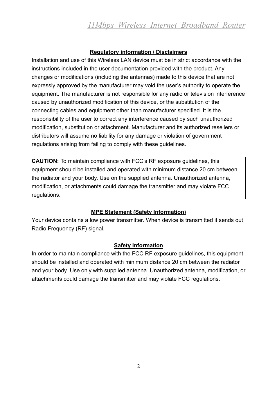 11mbps wireless internet broadband router | Xerox 2314 User Manual | Page 3 / 53