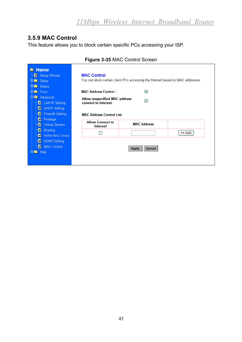 11mbps wireless internet broadband router | Xerox 2314 User Manual | Page 46 / 53