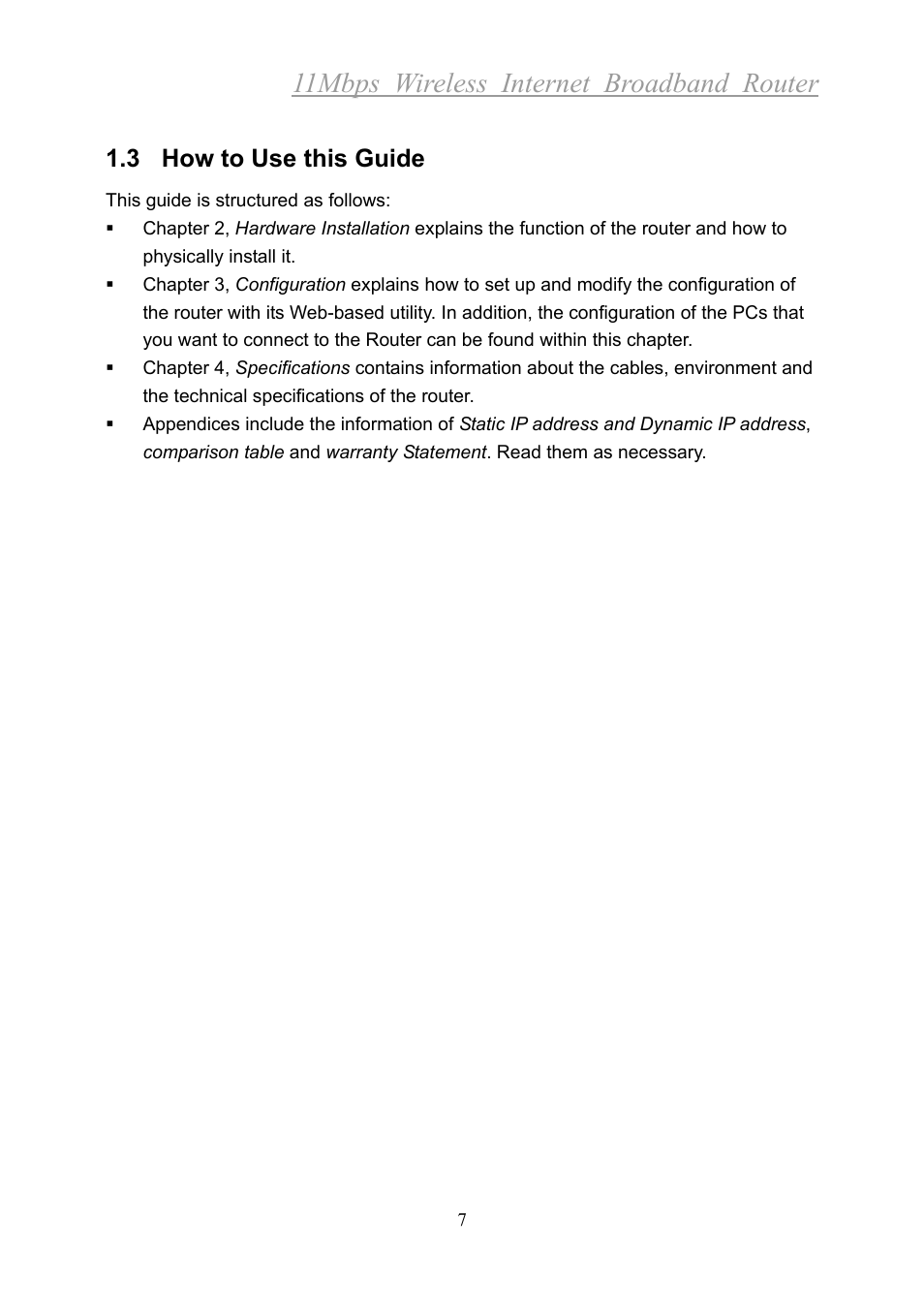 11mbps wireless internet broadband router, 3 how to use this guide | Xerox 2314 User Manual | Page 8 / 53