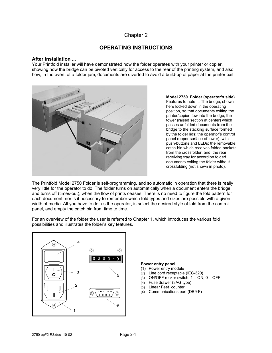 Chapter 2 - operating instructions, After installation, Chapter | Operating, Instructions, Chapter 2 operating instructions | Xerox 2750 User Manual | Page 14 / 43