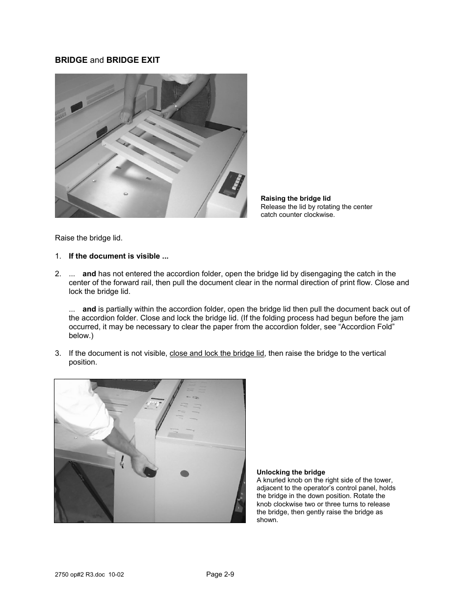 Bridge and bridge exit | Xerox 2750 User Manual | Page 22 / 43