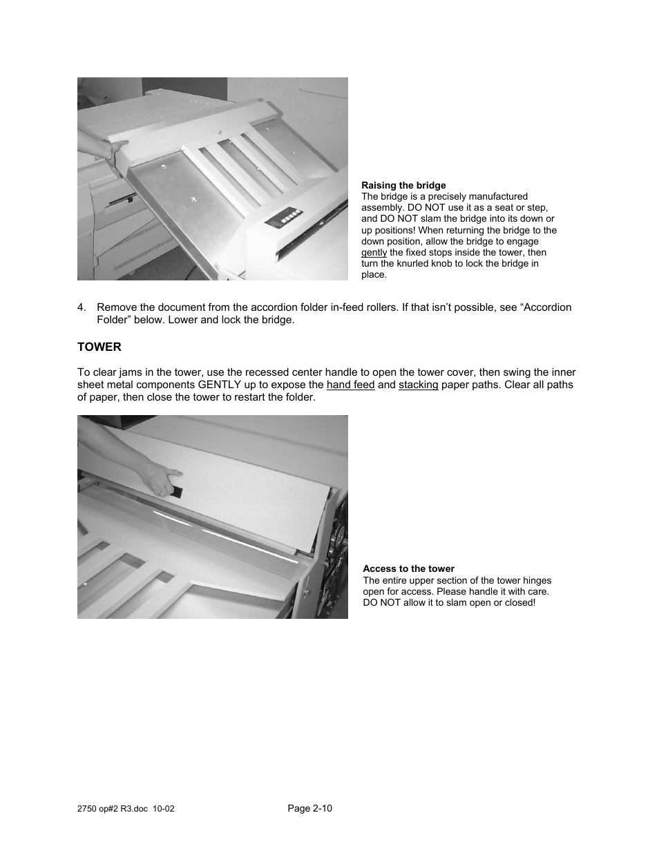 Tower | Xerox 2750 User Manual | Page 23 / 43