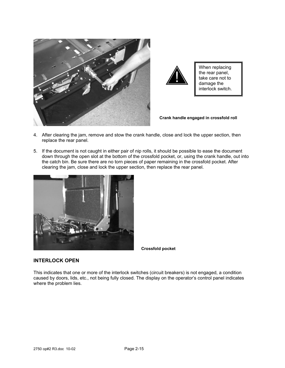 Interlock open | Xerox 2750 User Manual | Page 28 / 43
