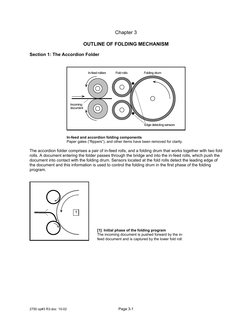 Chapter 3 - outline of folding mechanism, Section 1: the accordion folder, Chapter 3 | Outline of folding mechanism | Xerox 2750 User Manual | Page 30 / 43