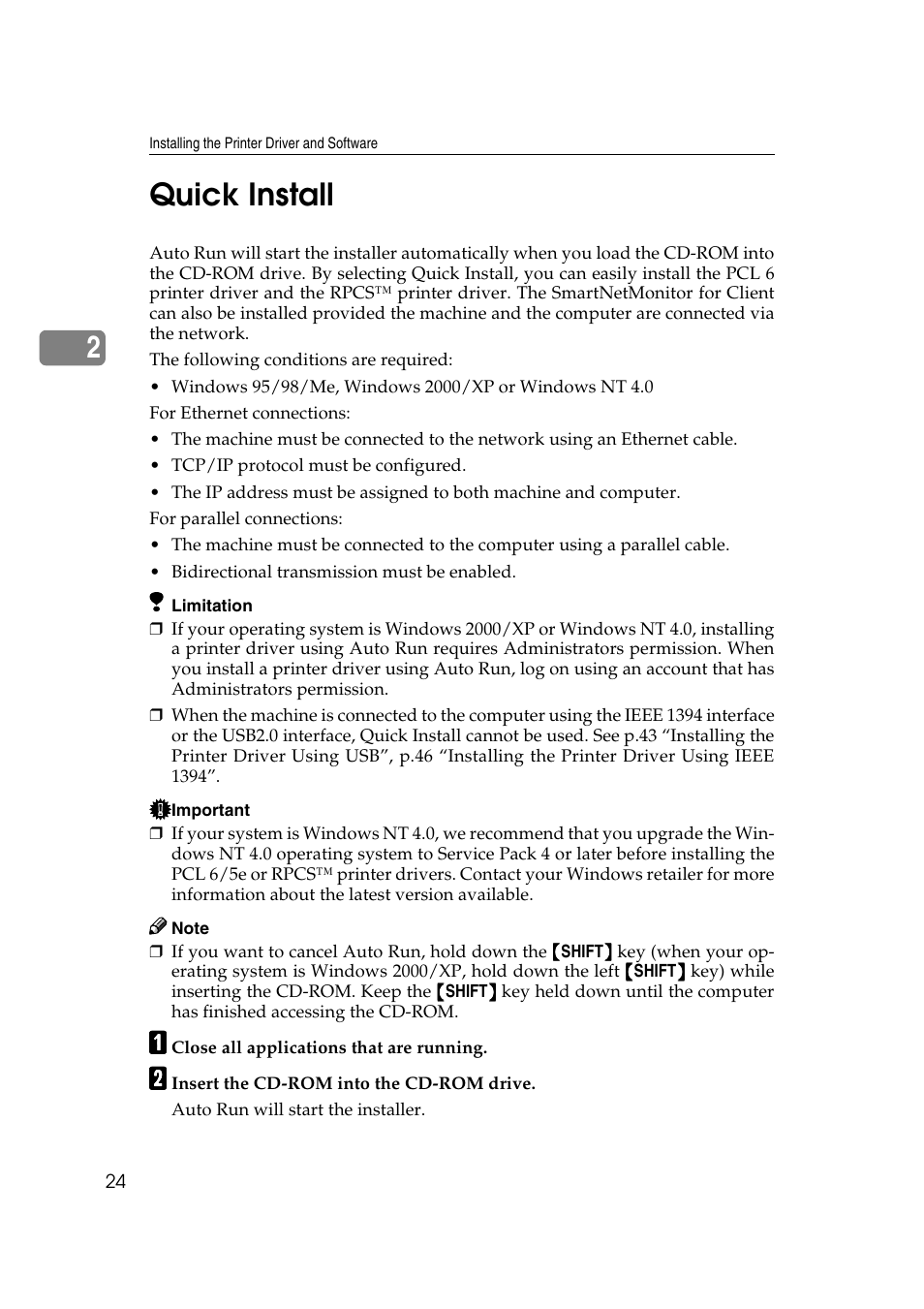 Quick install, 2quick install | Xerox 1075 User Manual | Page 30 / 64