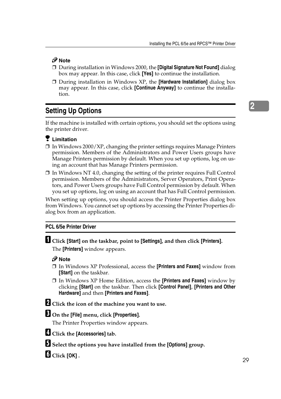 Setting up options | Xerox 1075 User Manual | Page 35 / 64