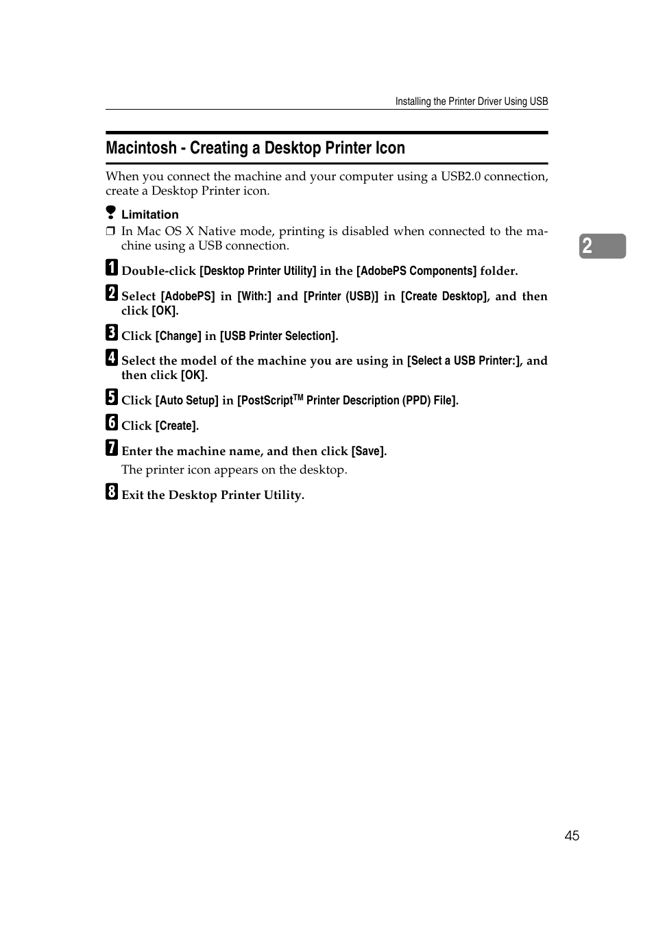 Macintosh - creating a desktop printer icon | Xerox 1075 User Manual | Page 51 / 64