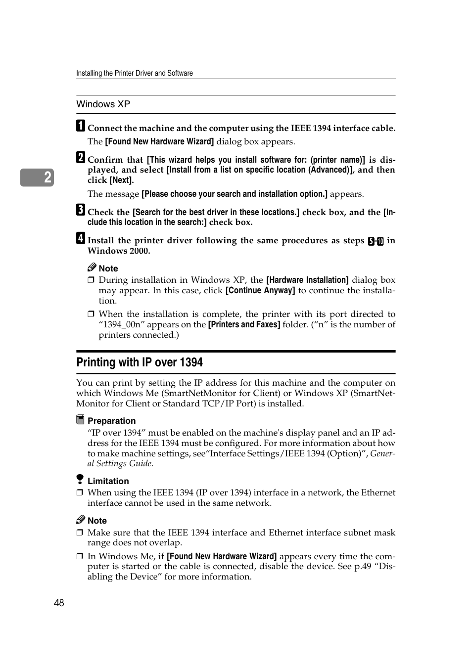 Printing with ip over 1394 | Xerox 1075 User Manual | Page 54 / 64