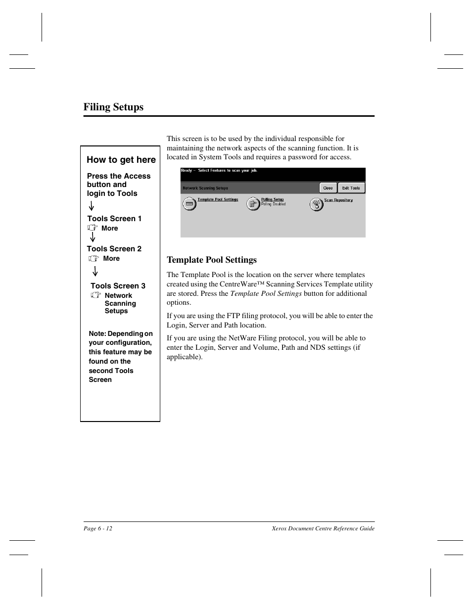 Filing setups | Xerox 470 User Manual | Page 114 / 326