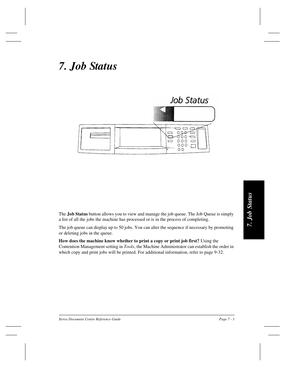 Job status | Xerox 470 User Manual | Page 119 / 326