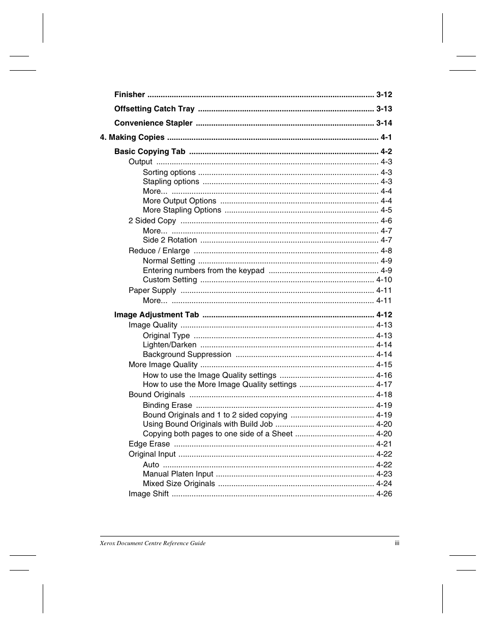 Tabl e of conte n ts | Xerox 470 User Manual | Page 13 / 326