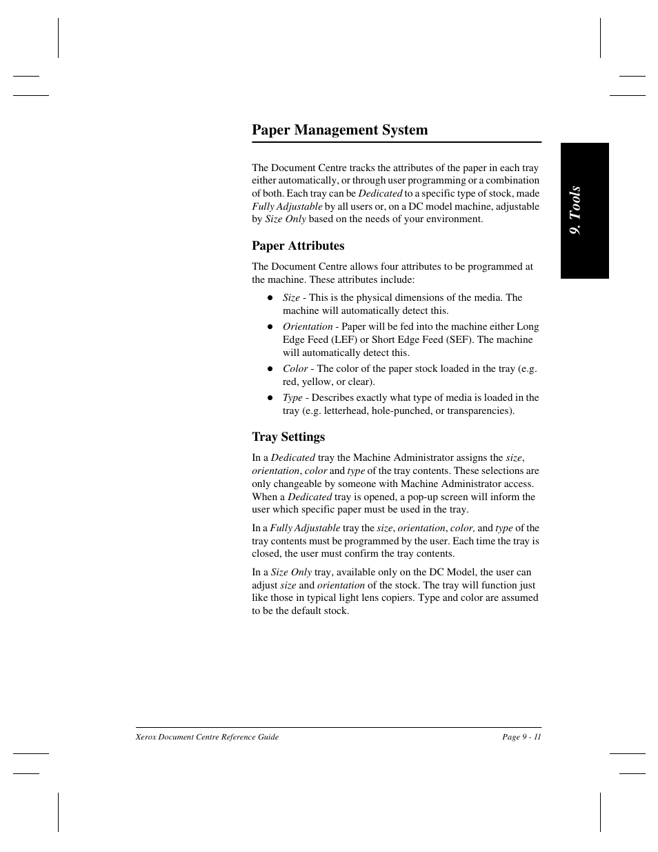 T ool s paper management system | Xerox 470 User Manual | Page 143 / 326