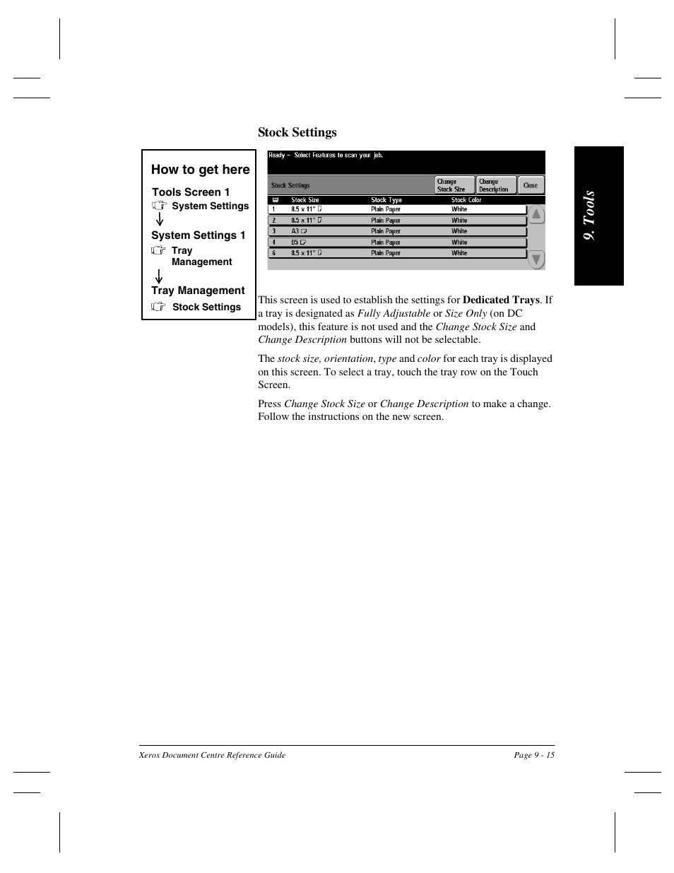 T ool s | Xerox 470 User Manual | Page 147 / 326