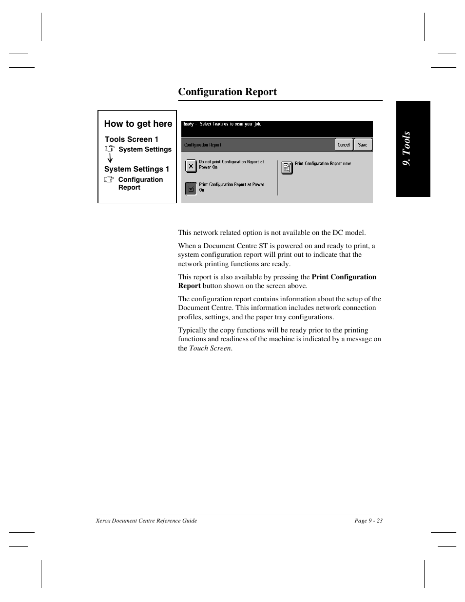 T ool s configuration report | Xerox 470 User Manual | Page 155 / 326