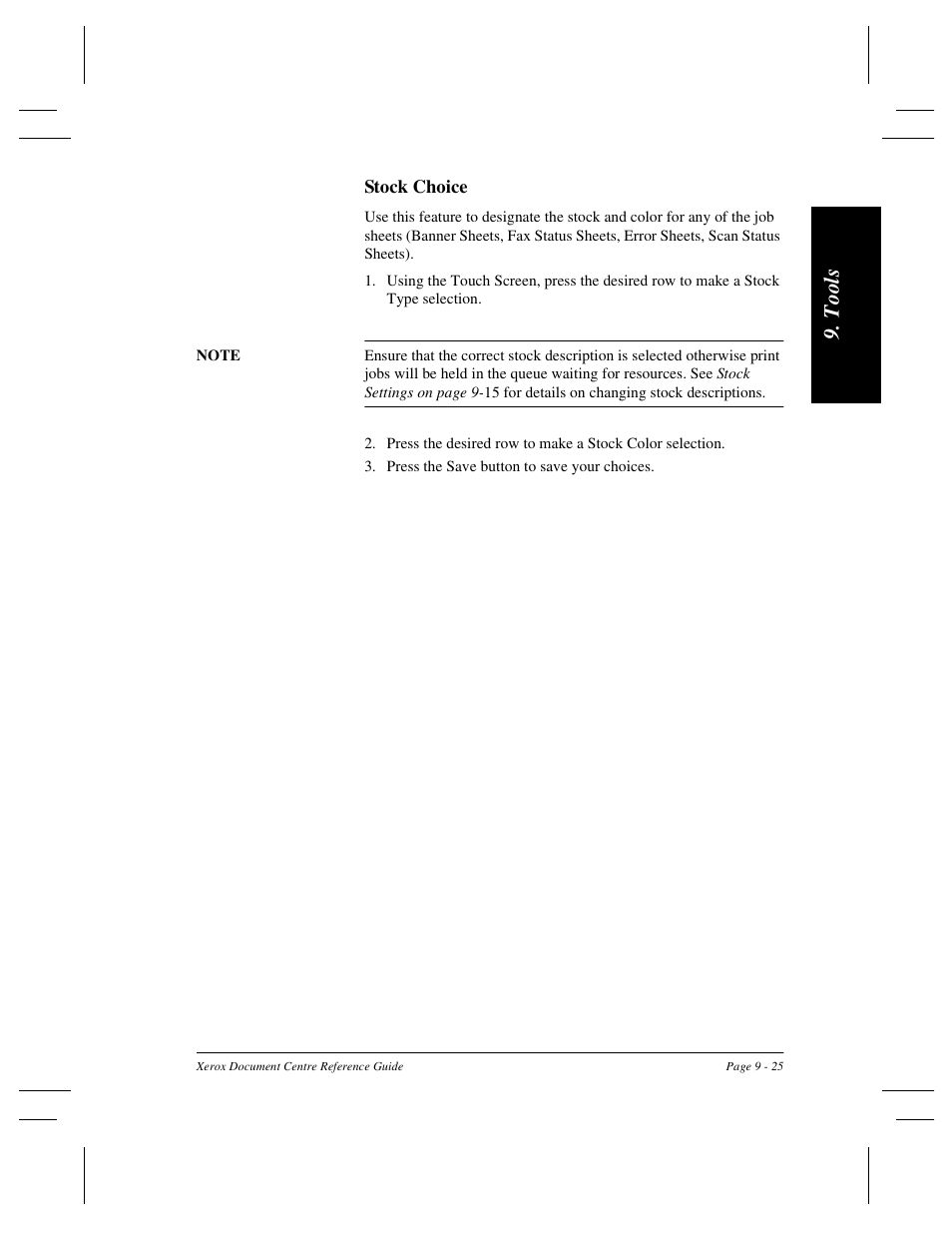 T ool s | Xerox 470 User Manual | Page 157 / 326