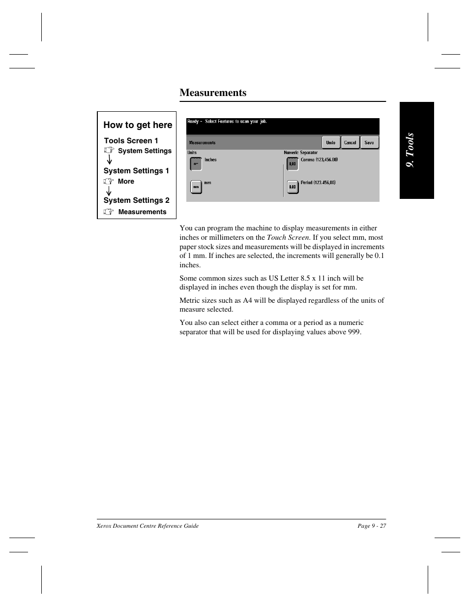 T ool s measurements | Xerox 470 User Manual | Page 159 / 326