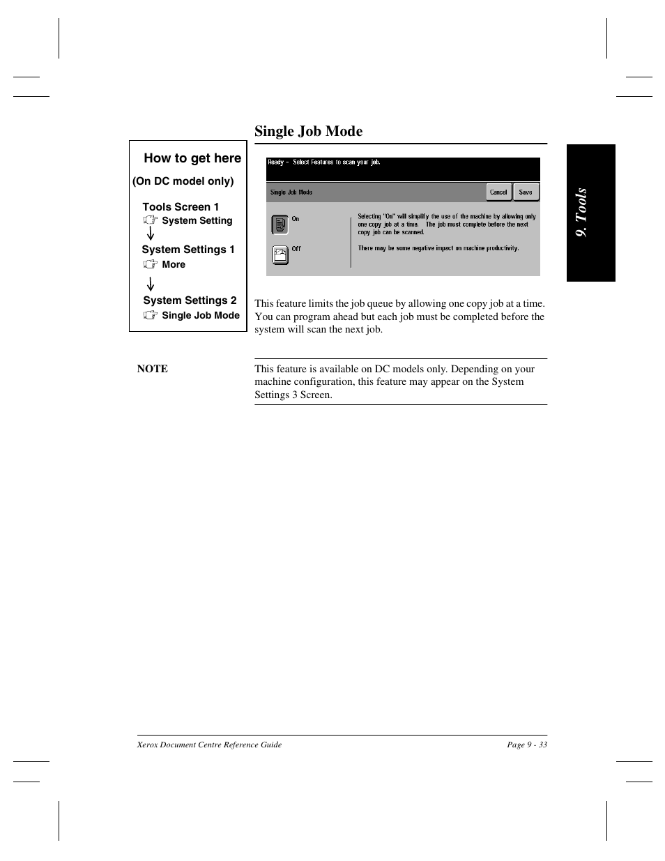 T ool s single job mode | Xerox 470 User Manual | Page 165 / 326