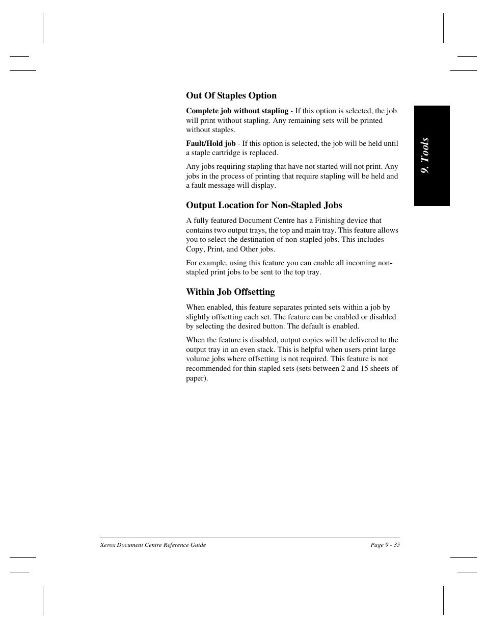 T ool s | Xerox 470 User Manual | Page 167 / 326