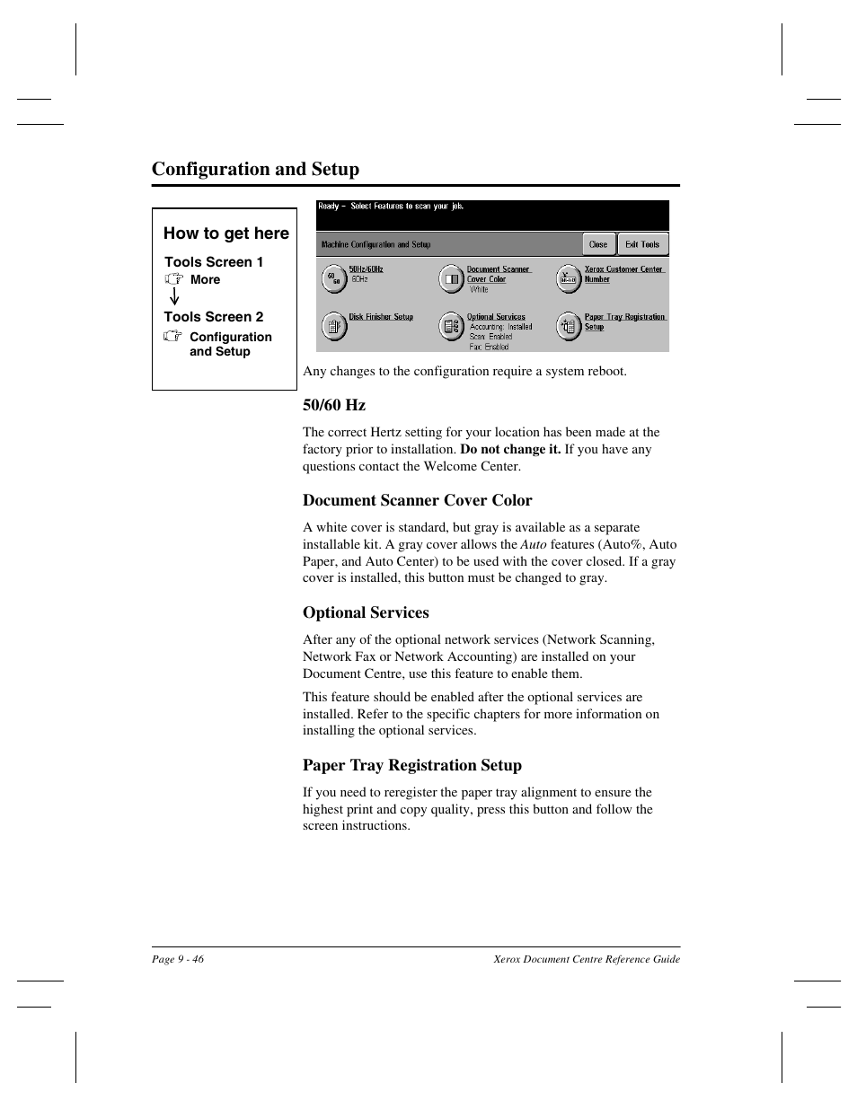 Configuration and setup | Xerox 470 User Manual | Page 178 / 326