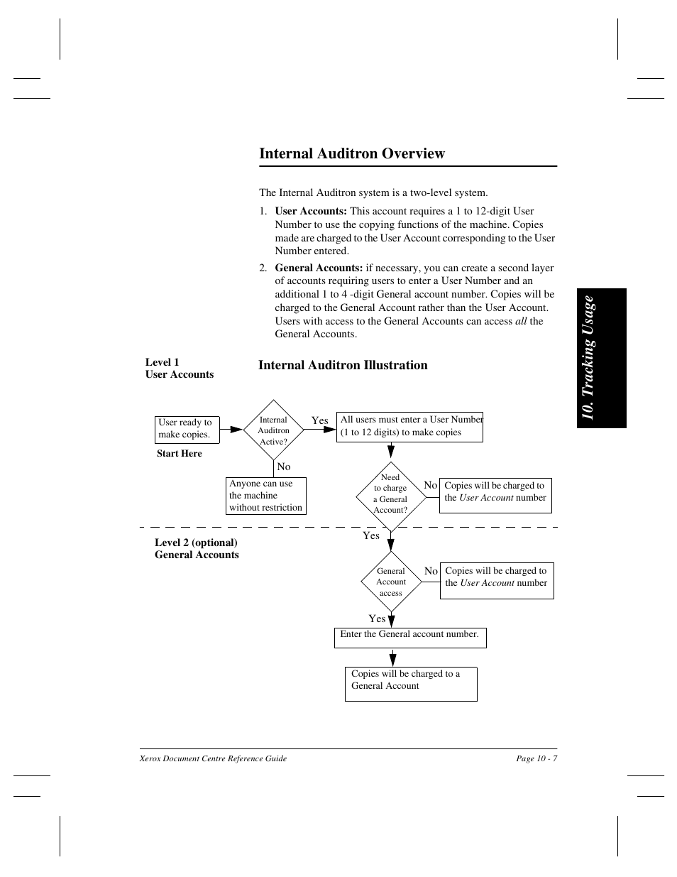 Tra ck ing u sag e internal auditron overview | Xerox 470 User Manual | Page 197 / 326