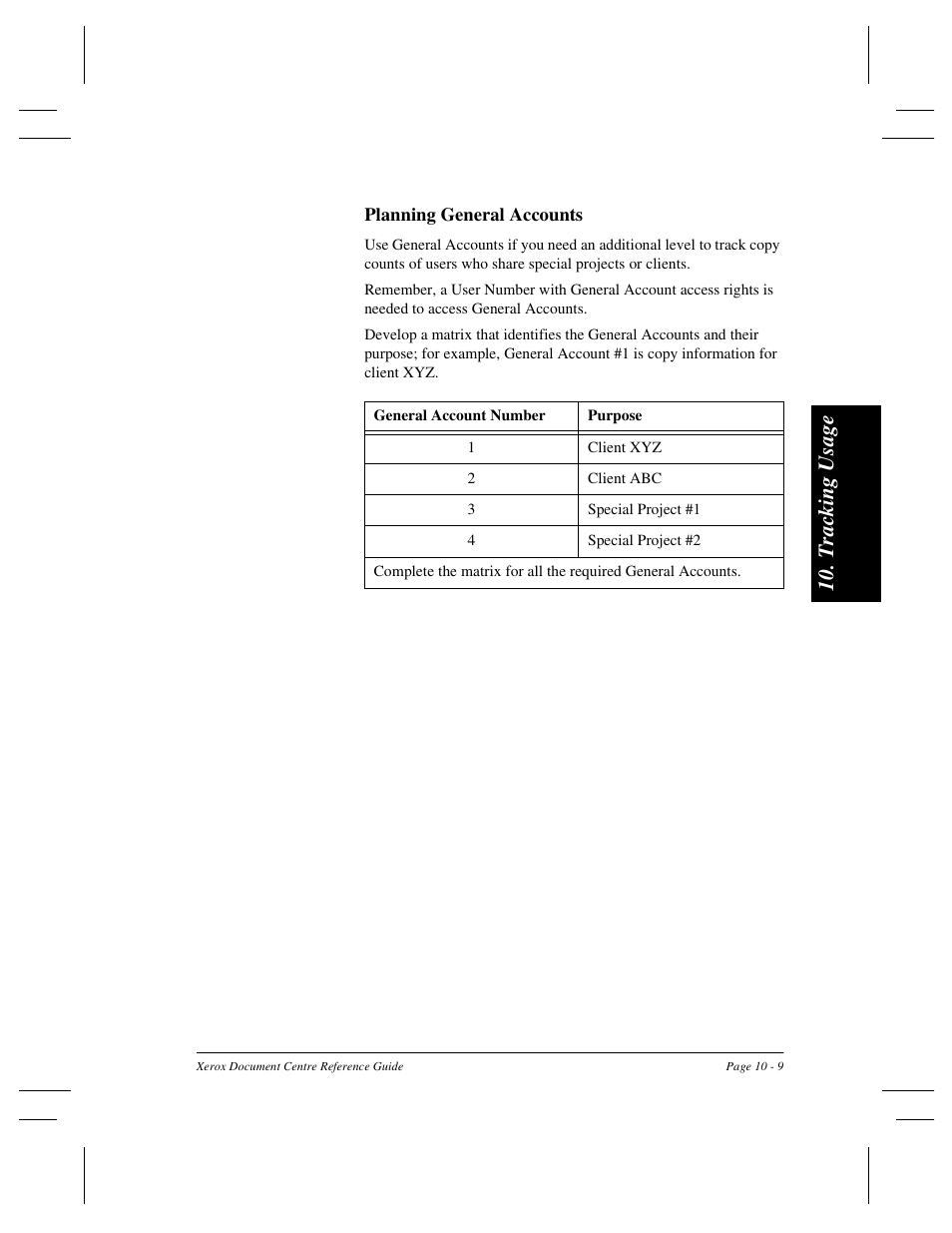 Tra ck ing u sag e | Xerox 470 User Manual | Page 199 / 326