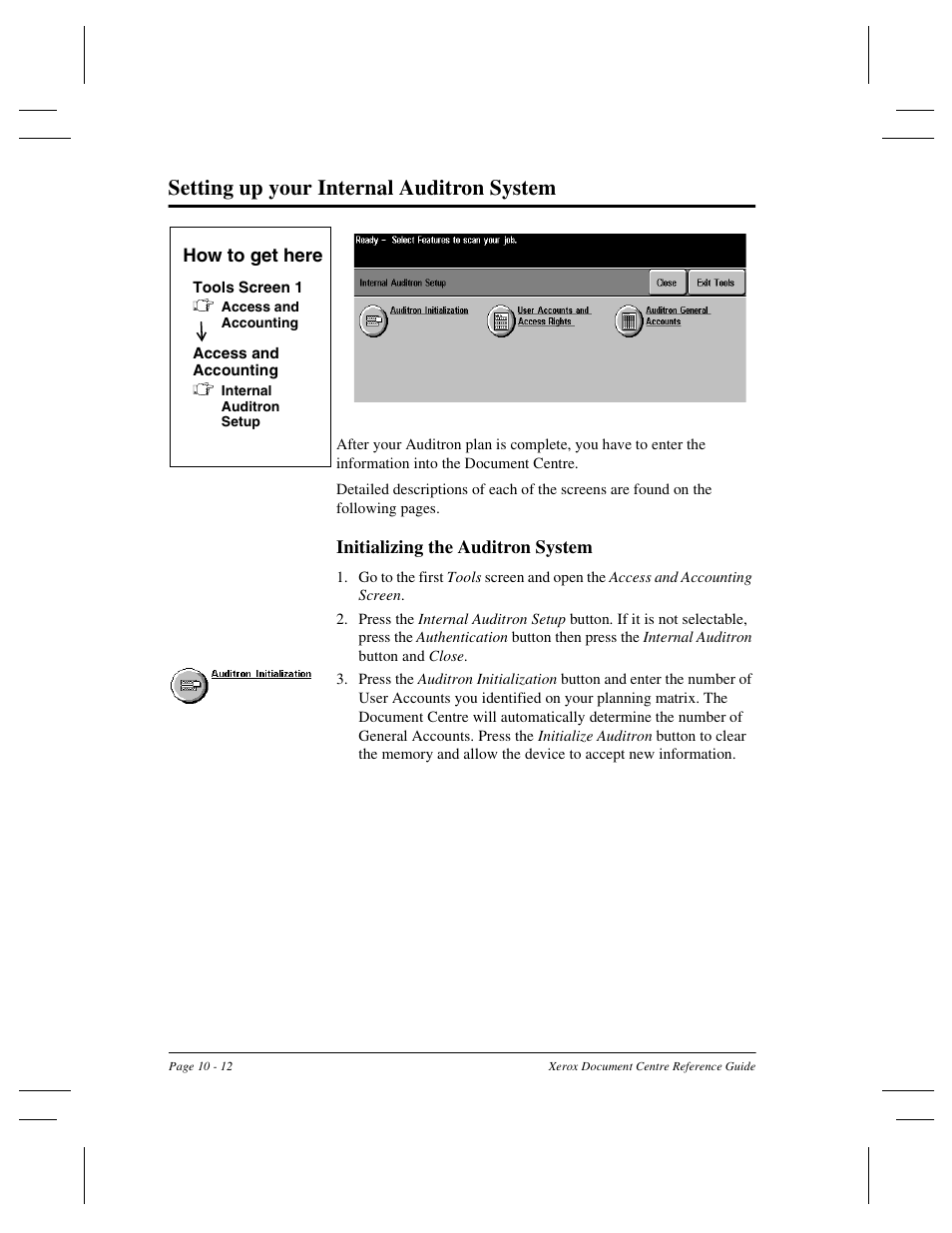 Setting up your internal auditron system | Xerox 470 User Manual | Page 202 / 326