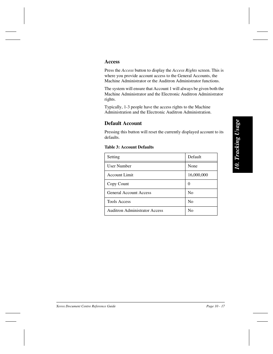 Tra ck ing u sag e | Xerox 470 User Manual | Page 207 / 326