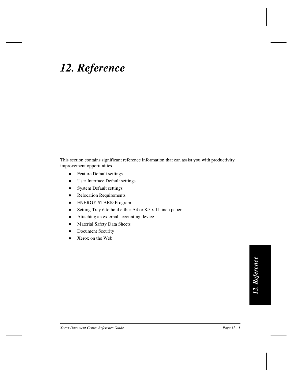 Reference, Re fer ence | Xerox 470 User Manual | Page 227 / 326