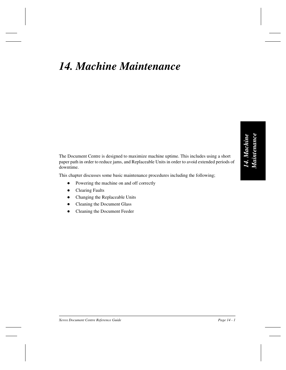 Machine maintenance, Machi ne mai n te nance | Xerox 470 User Manual | Page 281 / 326