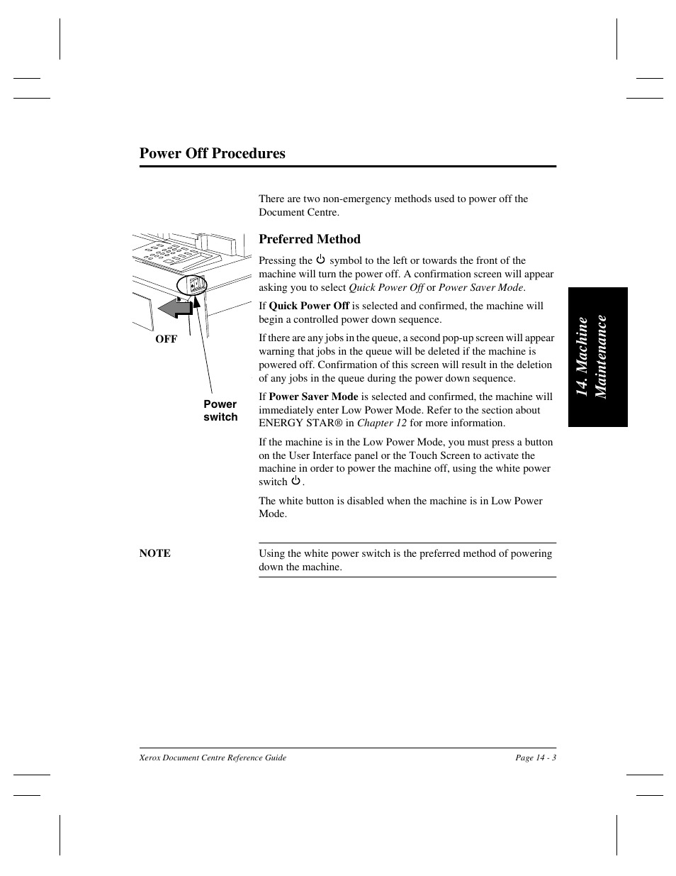 Machi ne mai n te nance power off procedures | Xerox 470 User Manual | Page 283 / 326