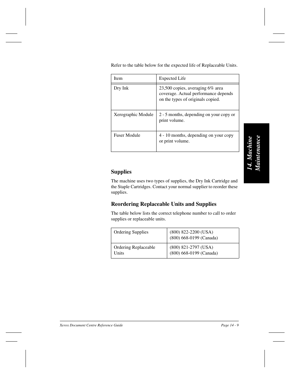 Machi ne mai n te nance | Xerox 470 User Manual | Page 289 / 326