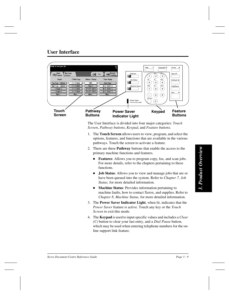 Pr oduc t over vi ew user interface | Xerox 470 User Manual | Page 43 / 326