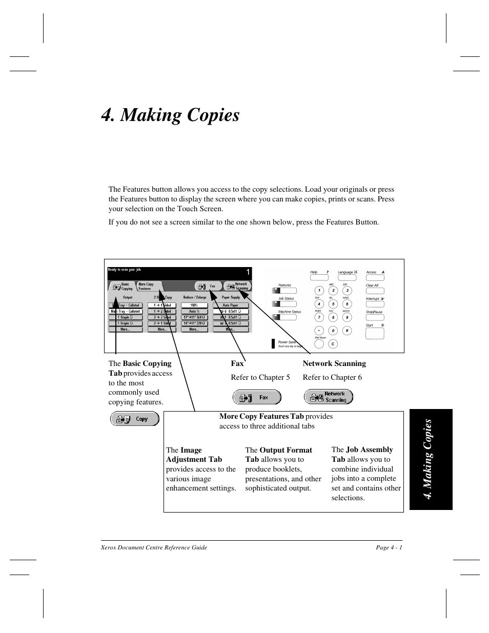 Making copies | Xerox 470 User Manual | Page 49 / 326