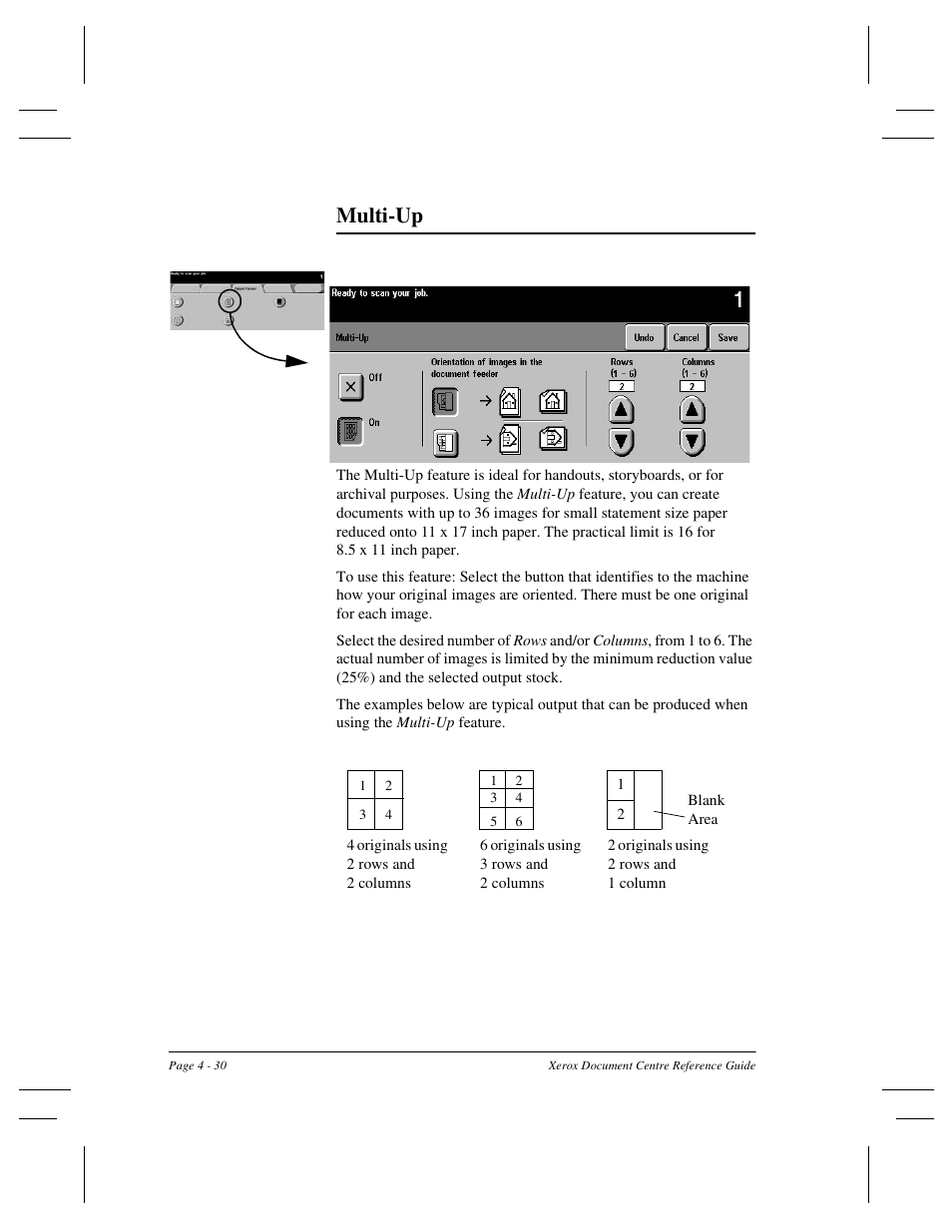 Multi-up | Xerox 470 User Manual | Page 78 / 326