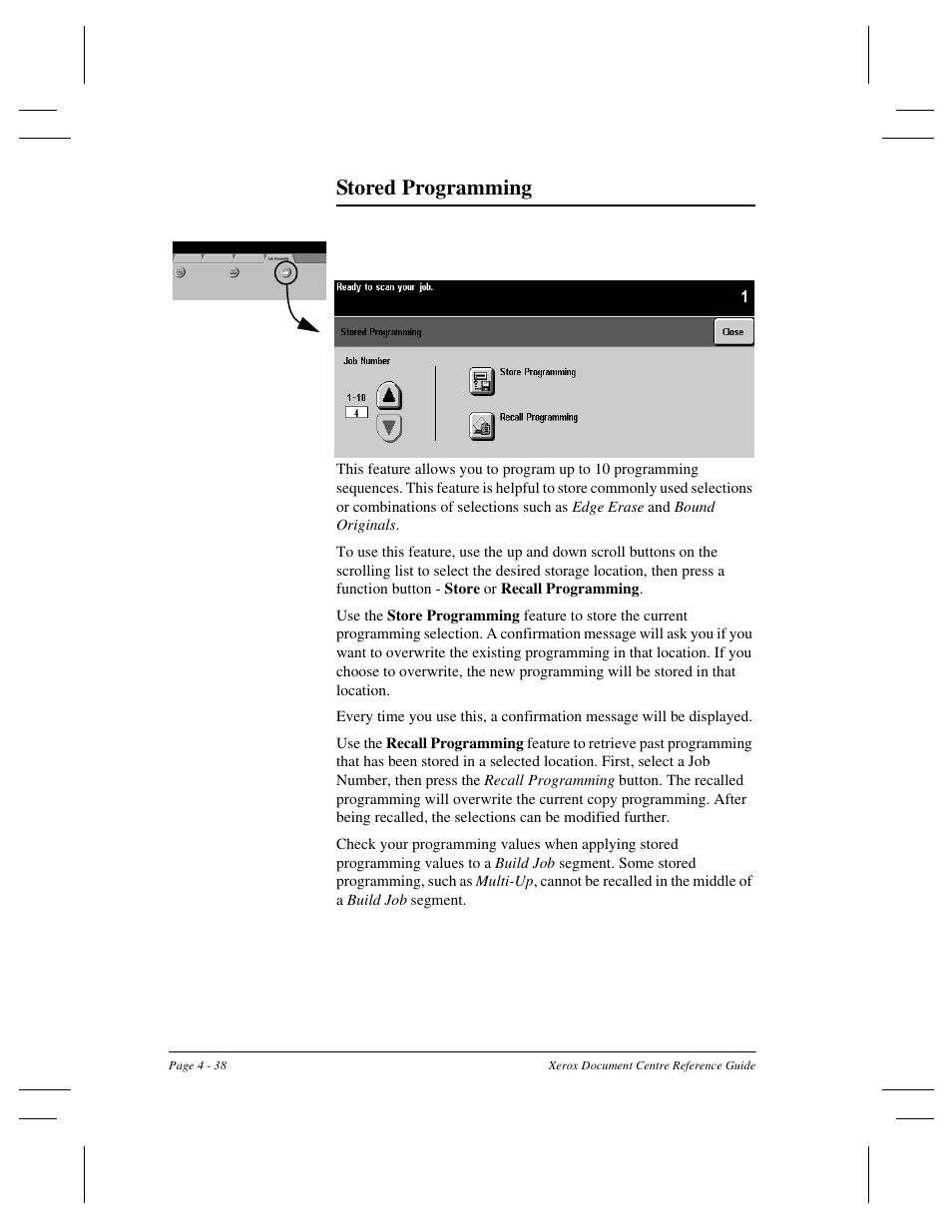 Stored programming | Xerox 470 User Manual | Page 86 / 326