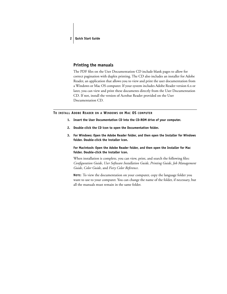 Printing the manuals | Xerox EX7750 User Manual | Page 10 / 28