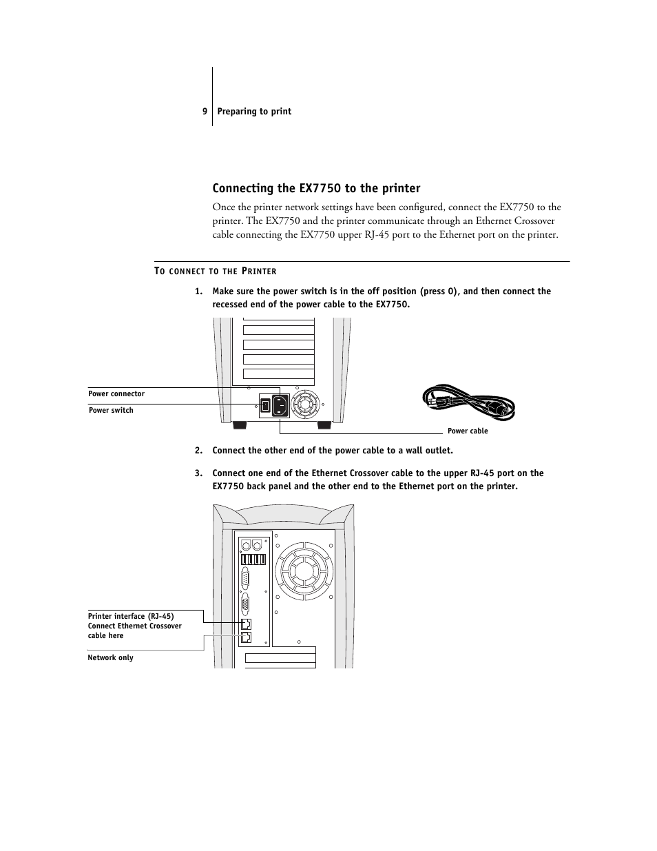 Connecting the ex7750 to the printer | Xerox EX7750 User Manual | Page 17 / 28