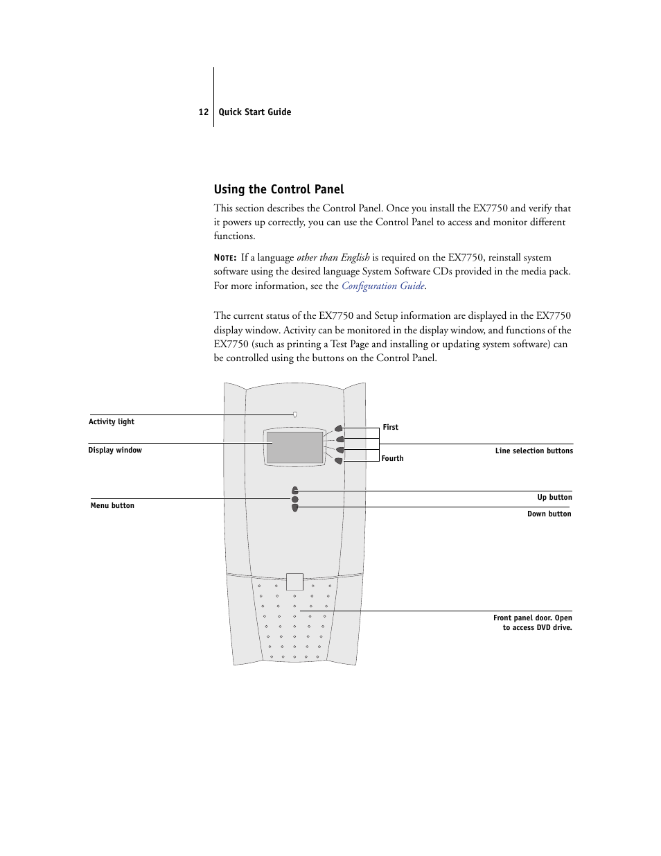 Using the control panel | Xerox EX7750 User Manual | Page 20 / 28