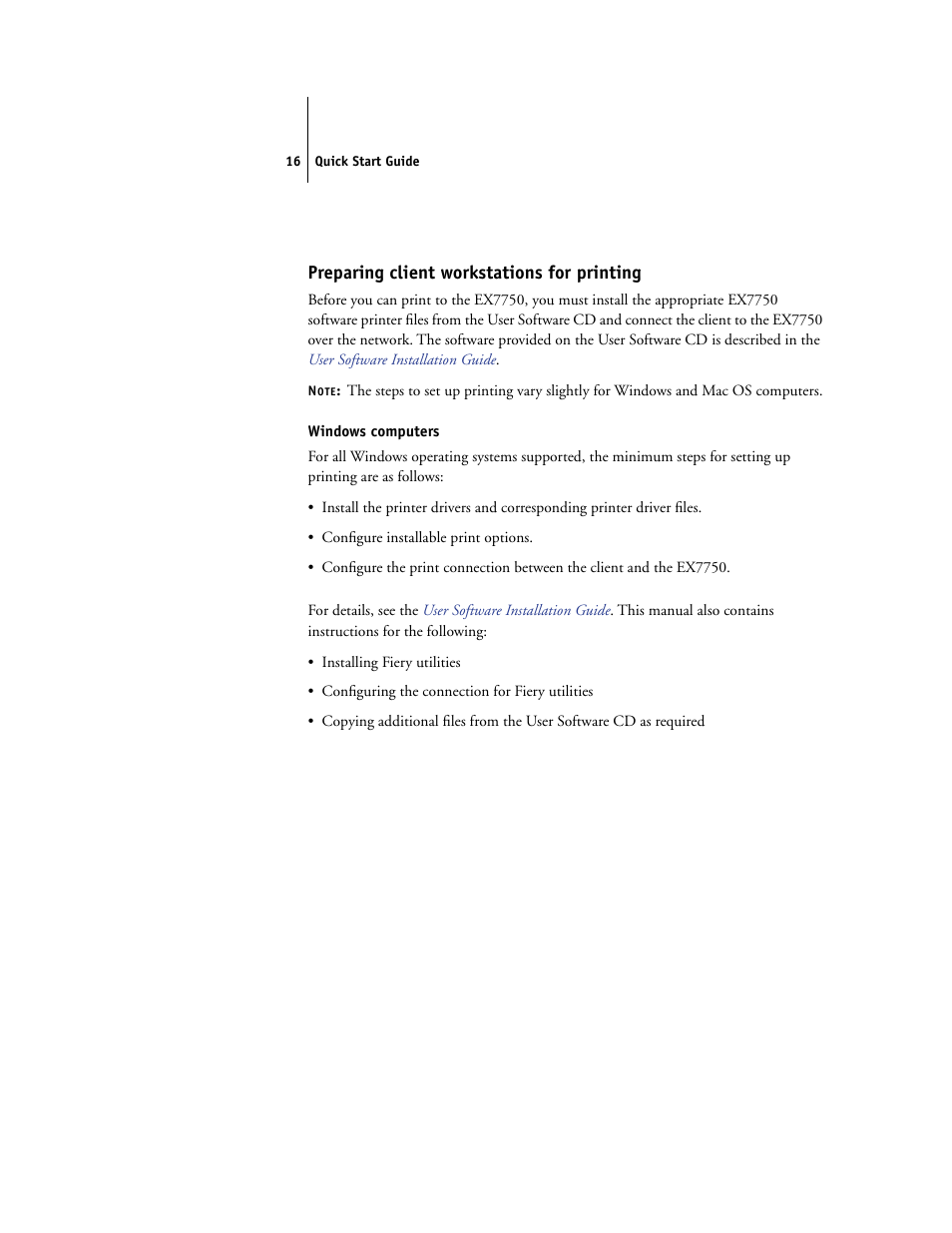 Preparing client workstations for printing | Xerox EX7750 User Manual | Page 24 / 28
