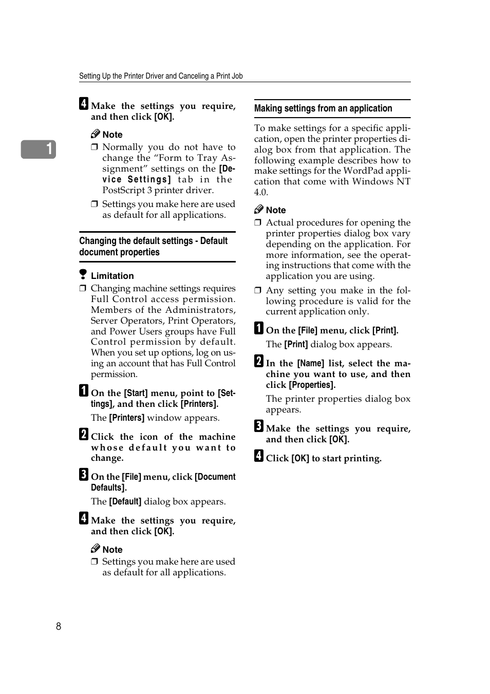 Making settings from an application | Xerox 2045e User Manual | Page 12 / 78