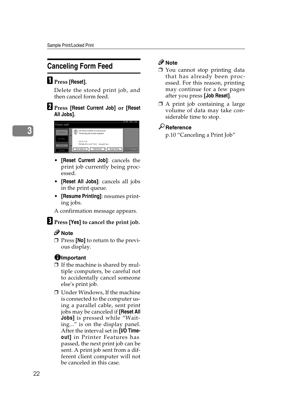 Canceling form feed | Xerox 2045e User Manual | Page 26 / 78