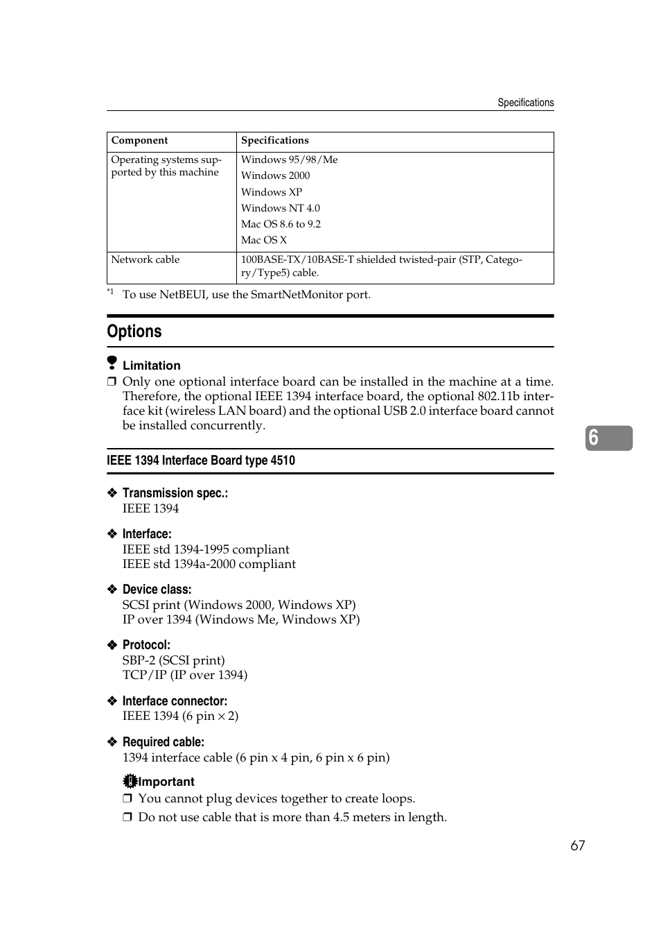 Options, Ieee 1394 interface board type 4510 | Xerox 2045e User Manual | Page 71 / 78