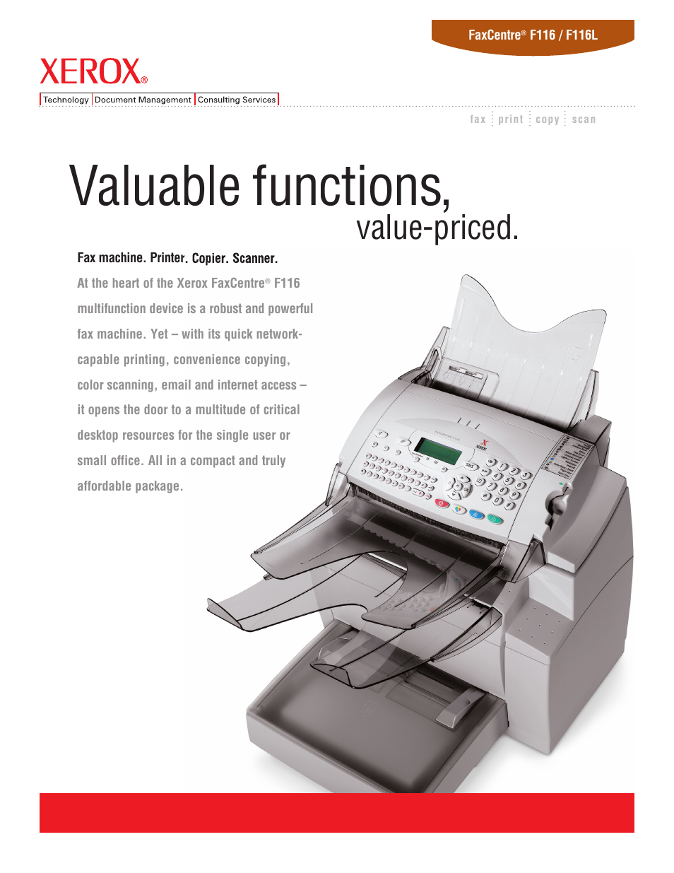 Xerox FaxCentre F116L User Manual | 2 pages