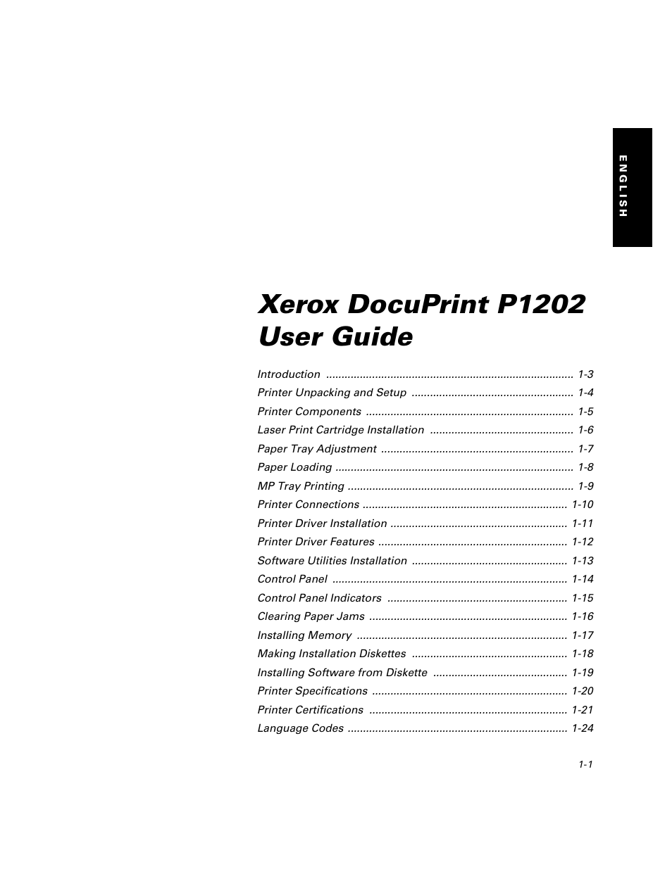Xerox DocuPrint P1202 User Manual | 24 pages