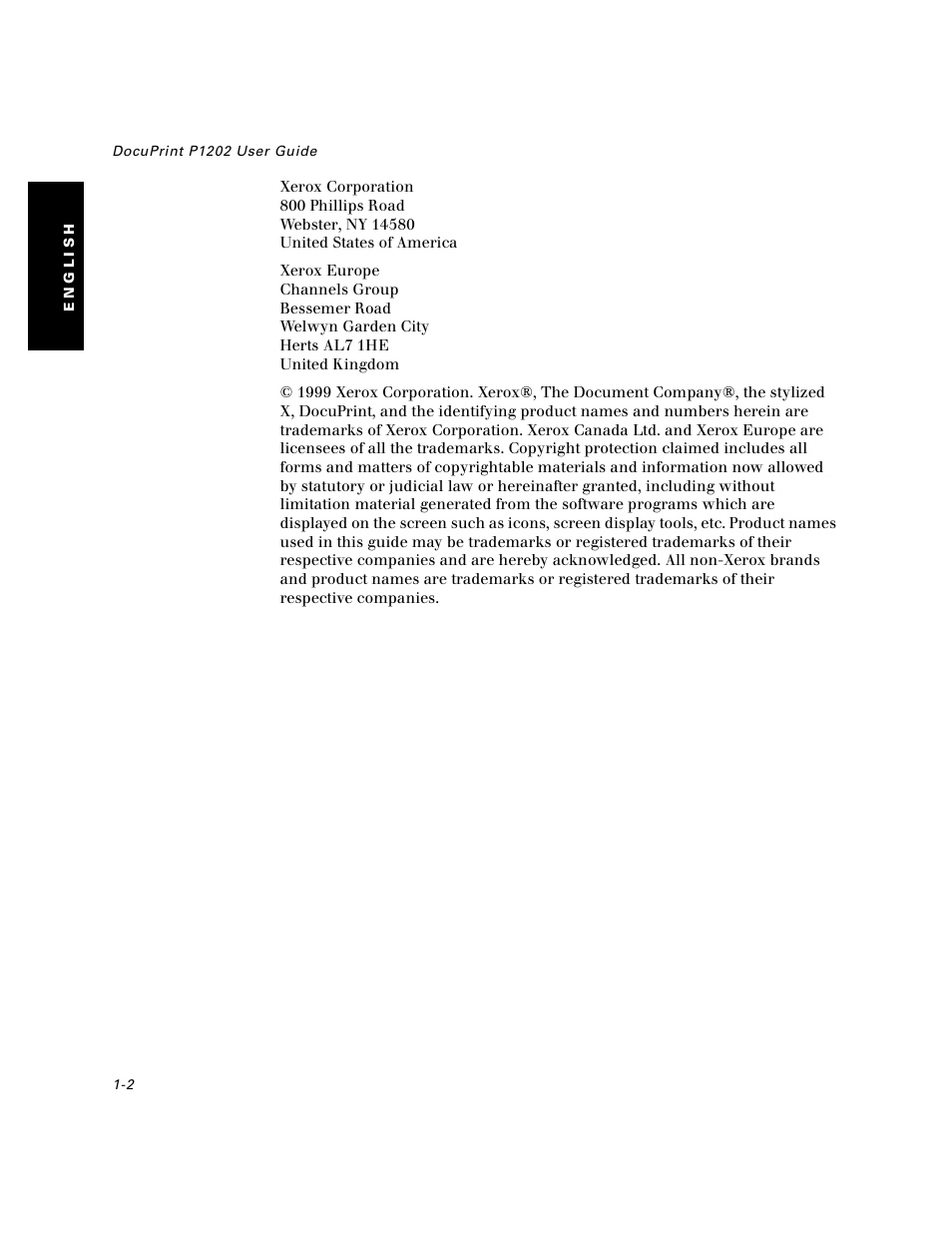 Xerox DocuPrint P1202 User Manual | Page 2 / 24