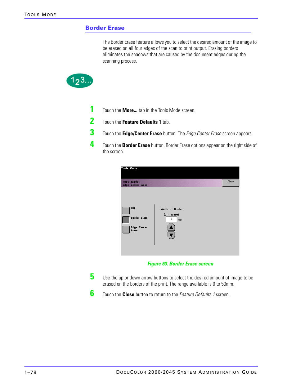 Border erase | Xerox DocuColor 2045 User Manual | Page 100 / 144