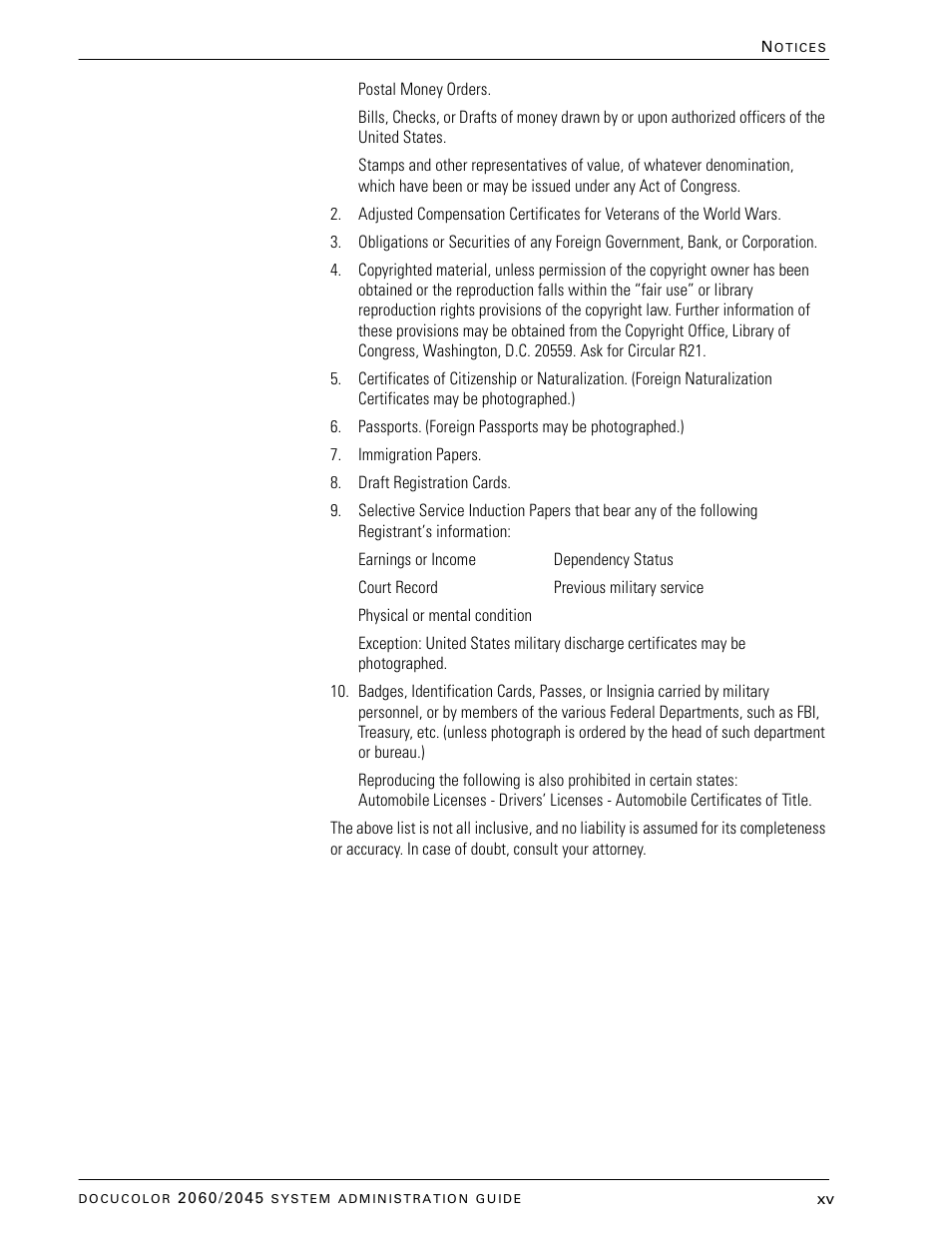 Xerox DocuColor 2045 User Manual | Page 17 / 144