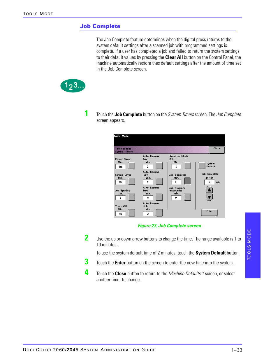 Job complete | Xerox DocuColor 2045 User Manual | Page 55 / 144