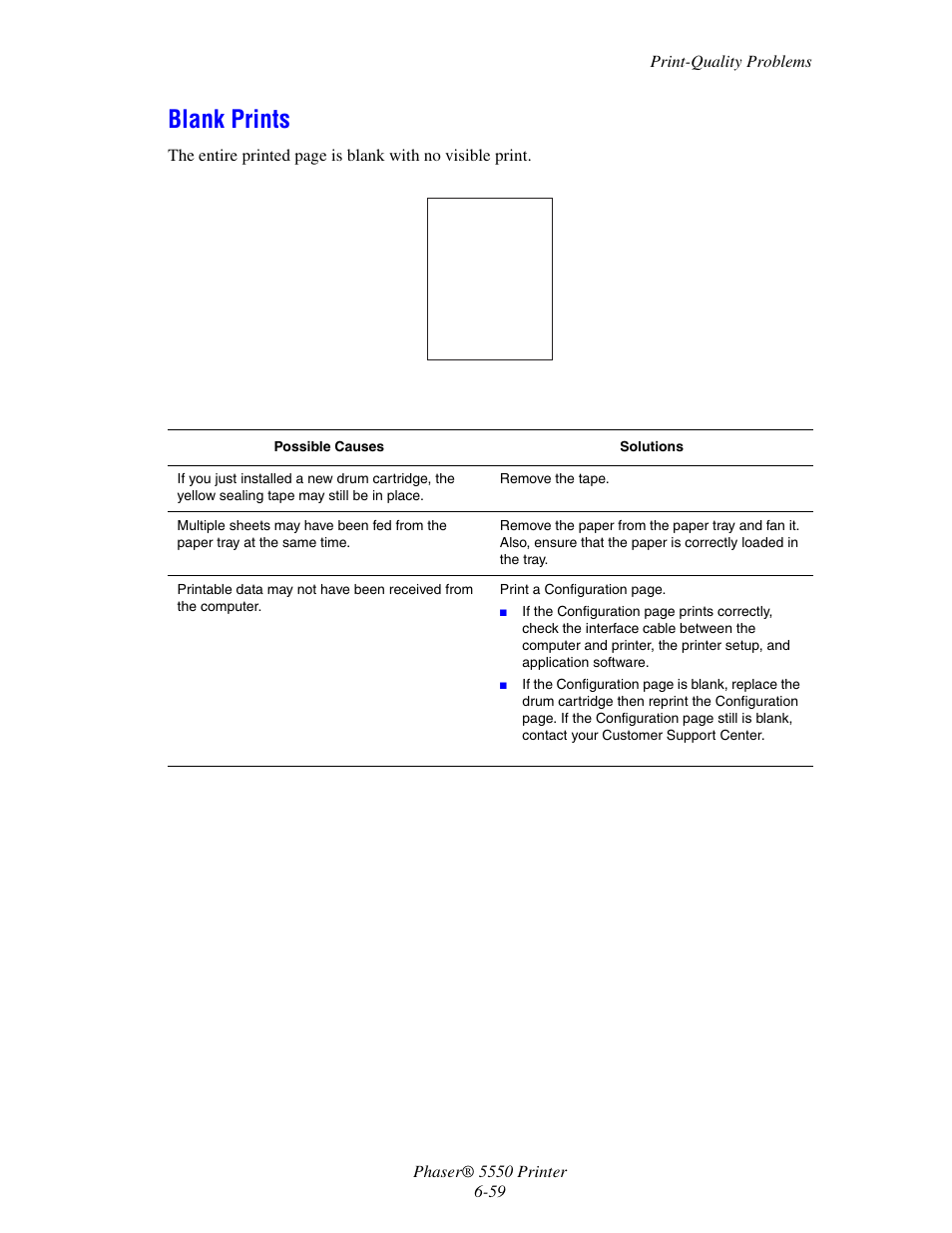 Blank prints, Blank prints -59 | Xerox 5550 User Manual | Page 203 / 237